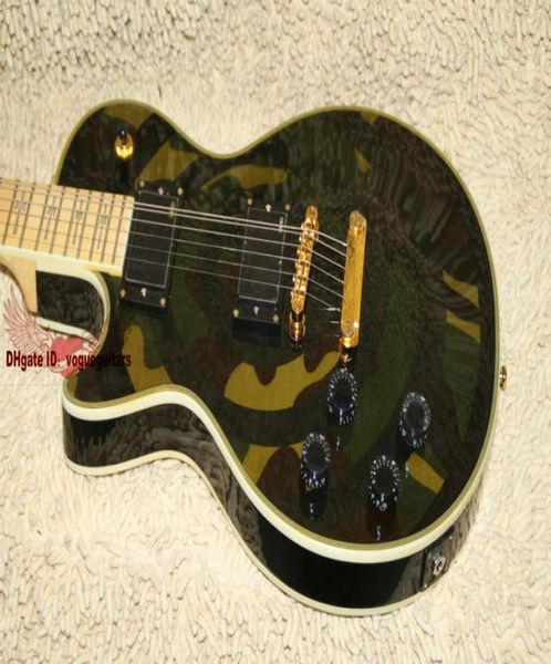 Linkshänder Gitarre Green Camouflage E -Gitarre Linkshänder Gitarre 6879521