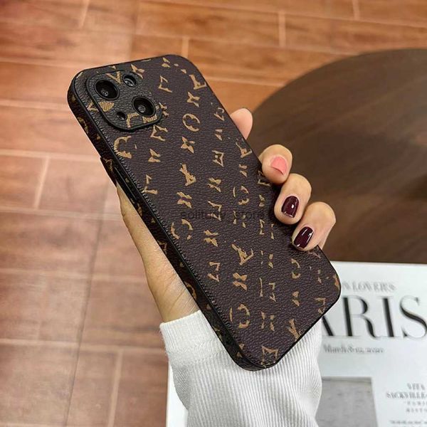 Mobiltelefone Hüllen Luxusdesigner Leder für iPhone 11-15 Serien Fashion Print Design Biene Klassische Back Cover Hülle Mobiler Schutz Q240408