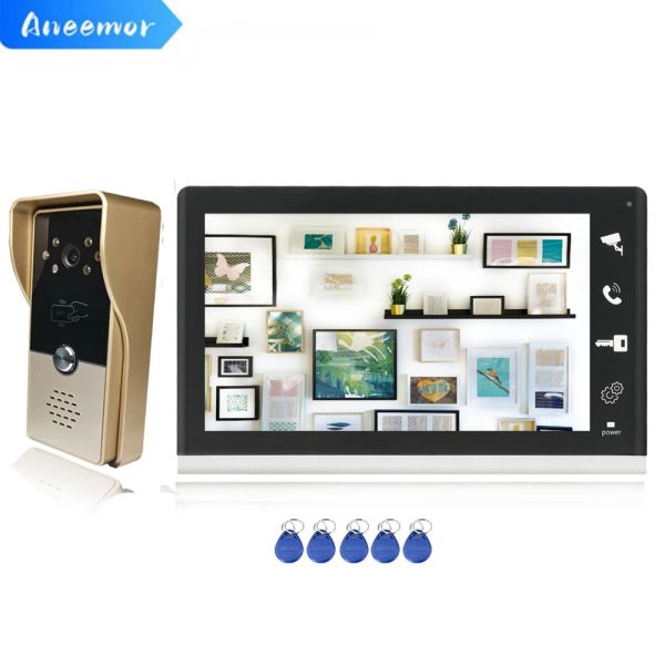 Intercom 7 -Zoll -Video -Intercom -Türklingel -Kameraeintrag Security RFID Access Remote Control System Wired Video Door Phone für Villa Home