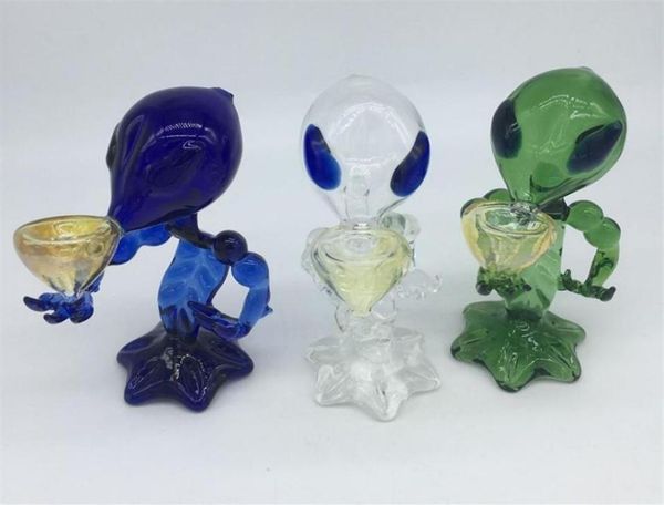 Tubos de vidro alienígena Mini G Spot Alien Pipes Recycler Dab Rig Glass Fumando tubos de mão 669quot polegadas de óleo de vidro Burner293L7741270