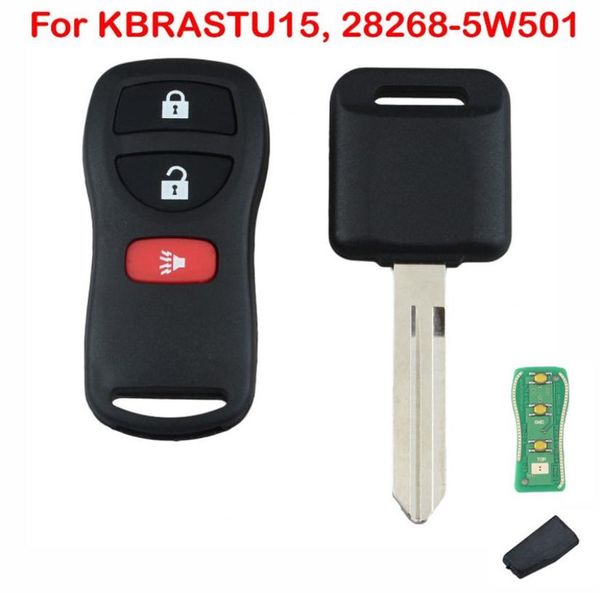 3 Botões Substituição do carro Remote Chave FOB para Nissan Kbrastu152620266