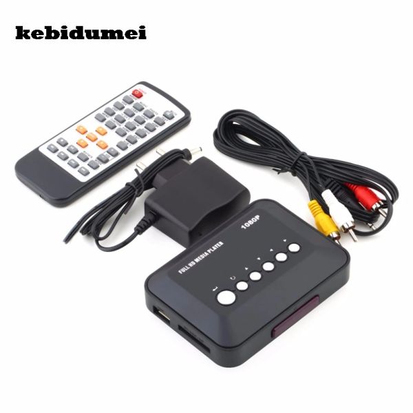 Jogadores USB 2.0 1080p HD SD/MMC TV Vídeos SD MMC RMVB MP3 5V 2A Multi TV Usb HDMicompatible Player Box com IR Remote Controller