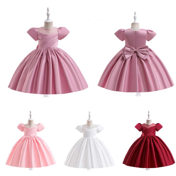 Vinho de vinho doce rosa Jóia branca Aniversário/Vestidos de festa Vestidos de concurso de menina Vestidos de flores meninas Garotas Demida Saias de crianças SZ 2-10 D408271