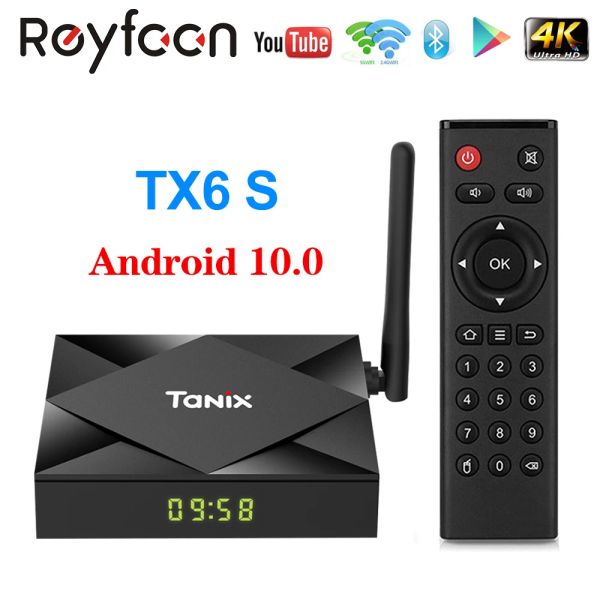 Box Tanix TX6S TV Box Android 10 AllWinner H616 Quad Core 2.4g 5G Dual WiFi BT 4.0 4K Google Player YouTube Media TVBox 2G 4G SET TO