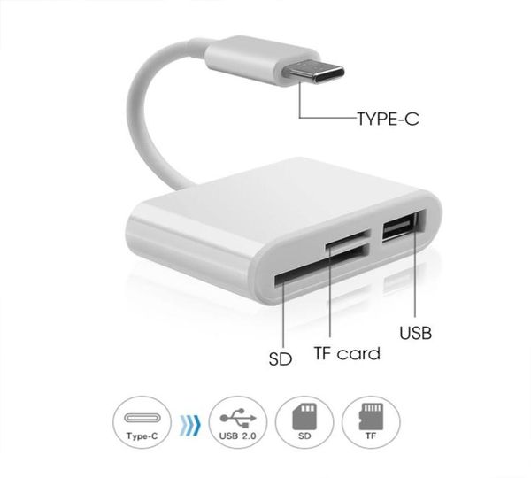 C Tipi SD Kart Okuyucu OTG USB Kablo Mikro SDTF Kartları Okuyucular MacBook Cep Telefonu için Veri Aktarımı Samsung Huawei7738585