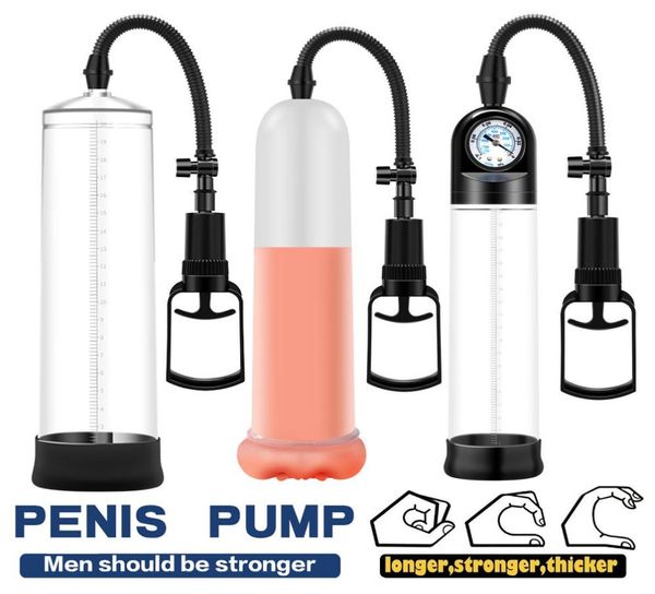 Aumentado do pênis Penis Penis Bomba de ereção de brinquedos sexuais Vacuum Train Penis Extender Masturbator Masculino Dick Bigger Growth Sex Products T3478910