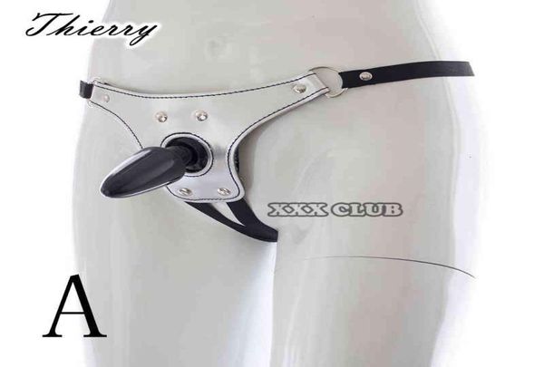 Gstrings Thierry Fantani senza cavallo cinghia sul cablaggio di dildo Strapon lesbica Strapon GString Sex Toys for Women Men Open Underwear Adult G1567961