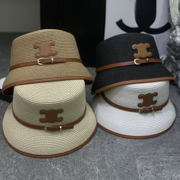 Дизайнерская соломенная шляпа для мужчин для мужчин Women Wide Brim Designer Солнце предотвратить Gorras Outdoor Beach Bucket Hat