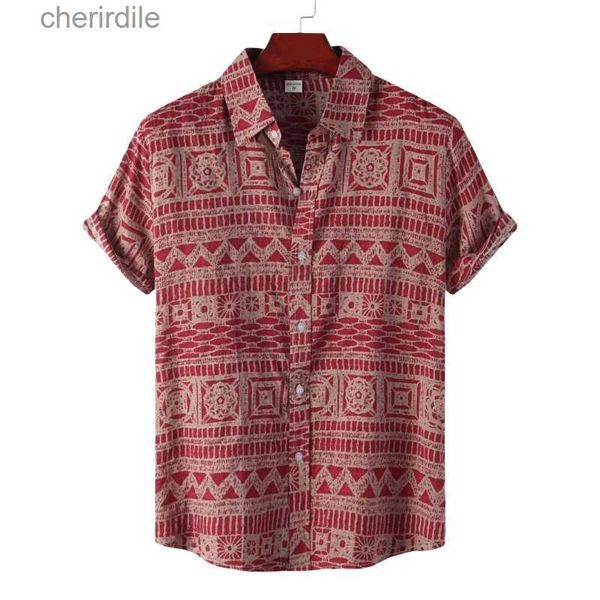 Camisas casuais masculinas camisetas masculinas de luxo masculas camisetas de moda Tiki e roupas de camisa camisetas sociais de algodão havaiano de algodão superdimensionado YQ240408
