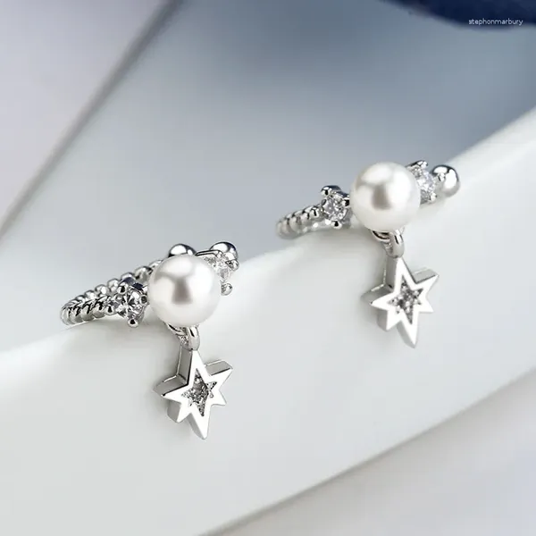 Серьги 1 PC Persion Personality Fashion Ear Clip Squick Roind Star Jewelry Mini Sparkling Pearl