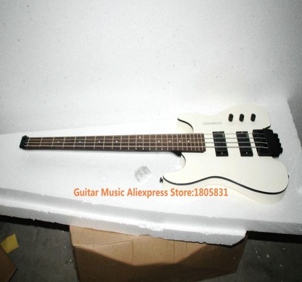 Wholewhite 4 Strings No Head Electric Bass Headless Bass Guitars OEM 3160703