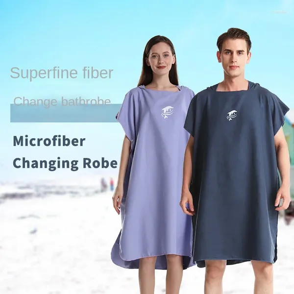 Handtuch Sonnenschutz Badebad Schnelltrocknen Mikrofaser-Surf Poncho Wechseln Sie Robe mit Kapuze-Schwimmstrandhandwerk für Erwachsene