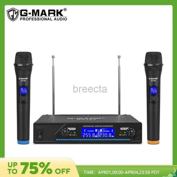 Microfoni Microfono wireless G-Mark G210V Professional 2 canali Karaoke Mic per feste Meeting Church Show Home 240408