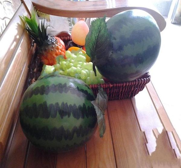 Grande Tamanho Artificial Simulação de melancia de frutas plásticas para decoração de decoração de desktop mobiliários de casa decoração 9144664