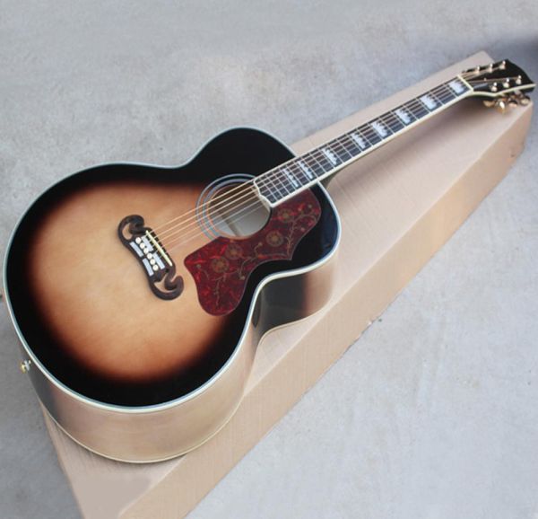 В целом 43 -й ретро народная акустическая гитара с цветочным раскрикурдрозевудным грифом.