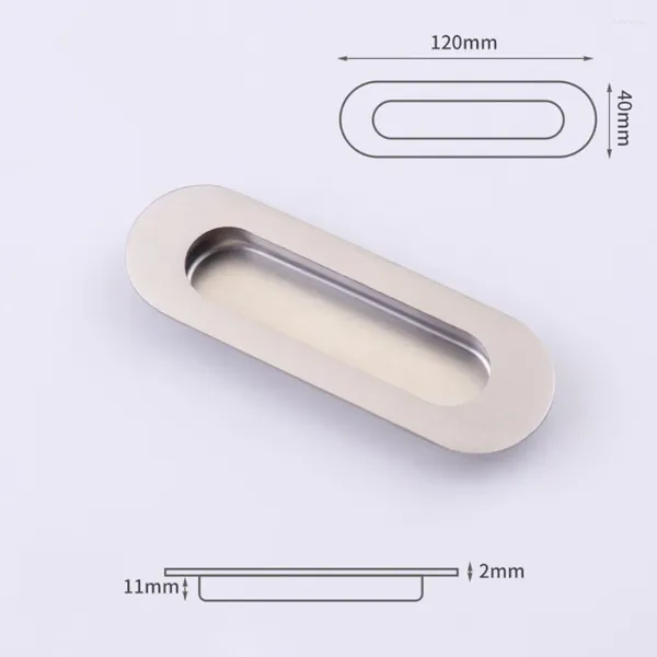 Manopole porta manopole invisibile armadio invisibile ovalo in acciaio inossidabile inossidabile 120 40 mm 1 pcs 4 mm vite durevole di alta qualità da 2 mm di alta qualità