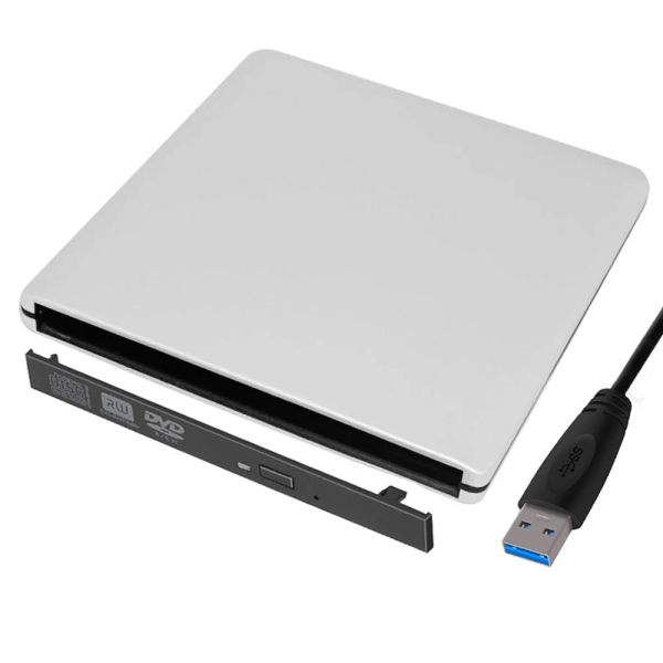 Adaptör Metal Ultra İnce Taşınabilir DVD Oyuncu Kılıfı USB 3.0 SATA 9.0/9.5mm Harici Optik Disk Sürücü Kılıfı PC Dizüstü Bilgisayar Defteri