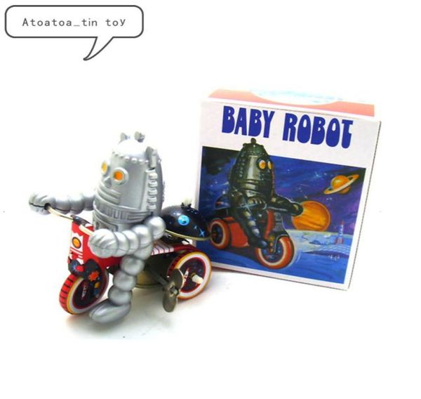 Robô clássico Tinula de lata de relógio brinquedos elétricos robôs de bebê de lata de robô para crianças Coleção educacional Presente SH1901899540