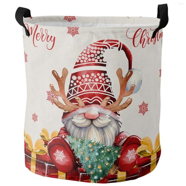 Bolsas de lavanderia Snowflake Dwarf Christmas Tree Presente Dirty Basket Caskable Home Organizer Clothing Kids Toy Storage