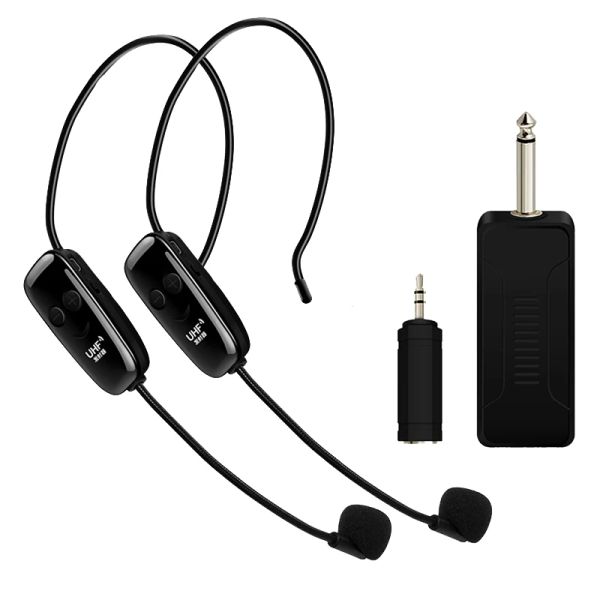 Mikrofone U12F UHF One für zwei drahtlose Headset -Mikrofonverstärkermixer, die zum Unterrichten von Leitfäden geeignet sind, Vorträge zu treffen