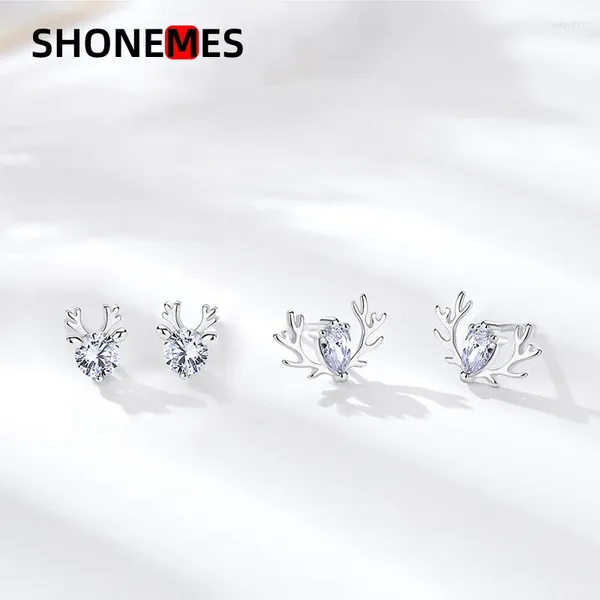 Orecchini per borchie Shonemes Antlers Women Zircon Deer Ear Gioielli Regali