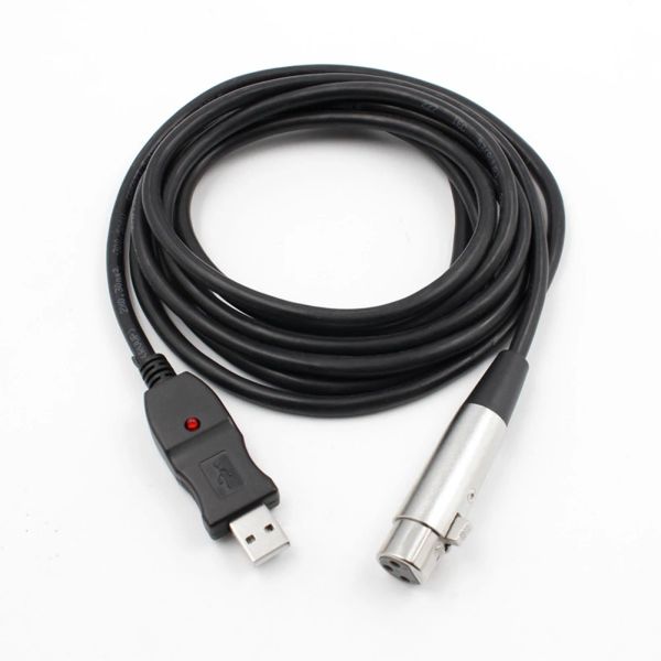 Microfones 3M USB Male para XLR Microfone feminino Cabo de link de microfone USB Novo