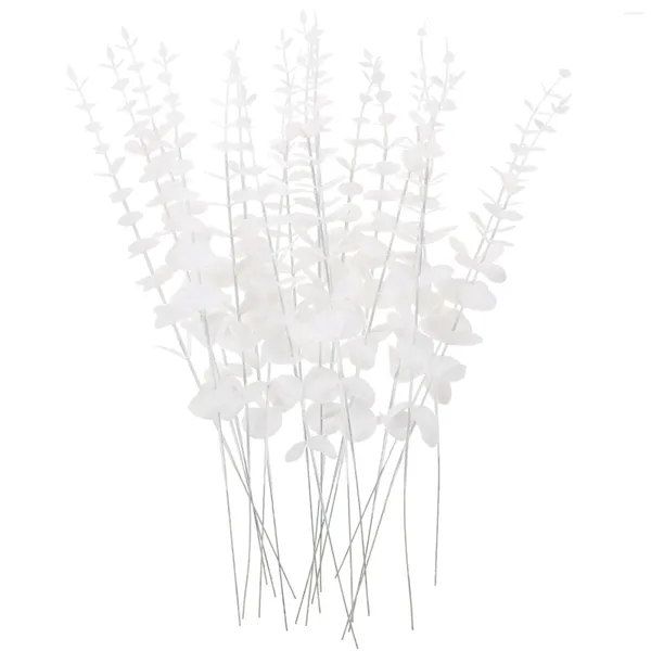 Flores decorativas 20 PCS PCS Artificial Eucalyptus Folhas