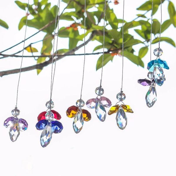 Suncatchers HD Crystal Guardian Angel Suncatcher Asılı Gökkuşağı Maker Ball Pencere için Pencere (Multi8pcs)