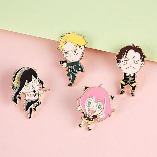 Família de anime japonês Broches fofos para roupas Batilhas de pinças de esmalte Backpacks Acessórios Presentes Personagens