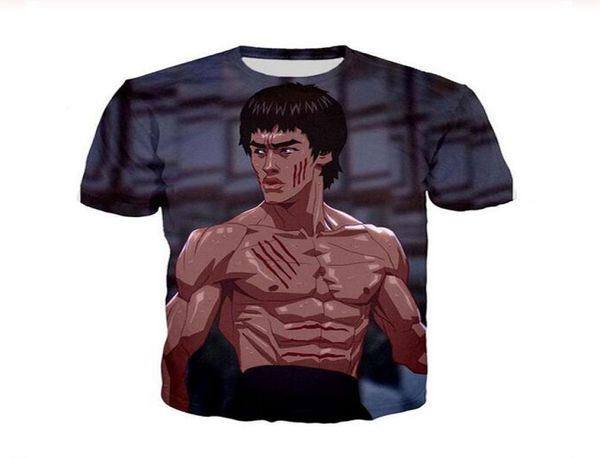 Yeni Moda Kadın Erkekler Bruce Lee Komik 3D Baskı Unisex Tshirts Sıradan T Shirt Hip Hop Yaz Tops XB01079299344