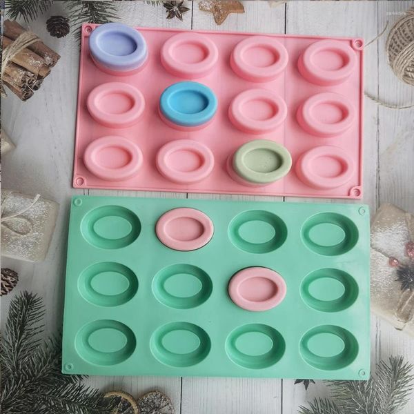 Stampi da forno a 12 cavi ovale Donut Silicone Stampo Small Cake Cioccolato Mini dessert cucina fai-da-te strumenti fatti a mano