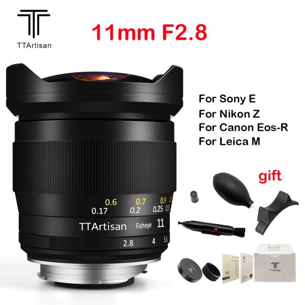 Accessoires Ttartisan 11mm F2.8 Kameraobjektiv Vollfischfisch -Handbuch für Leica M l Mount/Canon RF/Nikon Z -Kameras wie MM M9 M10 Sony