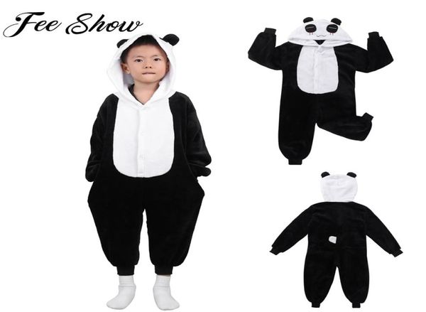 Дети милые животные панда с капюшоном пижамы для сна