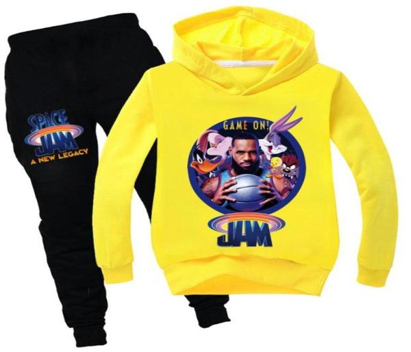 Kleidungssets 2022 Kids Movie Space Jam 2 Mädchen Jungen Autumn Cartoon Sportanzug Hoodies Tshirtpants 2pcs Tracksuiten 216Y9504644