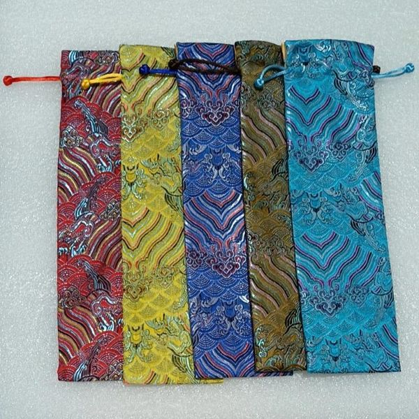 Embrulhe de presente personalizado com as bolsas de brocado de seda chinesa personalizadas