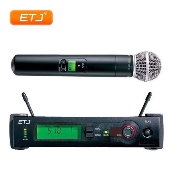 Mikrofone SLX24 Beta58 UHF Wireless Mikrofon Professionelles Karaoke Handheld Microfone Top -Qualität SLX4 SLX Dynamic Mic