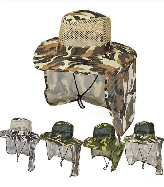 Cappelli Boonie Cappelli mimeti di camouflage per esterni Sport Leaf Jungle Cappelli da pesca del cappello da pesca del sole Sfons garza Cap cowboy Poccolo di esercito confezionato H4041850