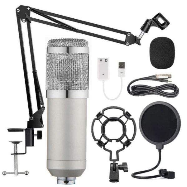 Microfoni Bundle Microfono CONDENSI BM800 MIC Set per il kit di microfono di brocasting per registrazione Stu dio per computer PC