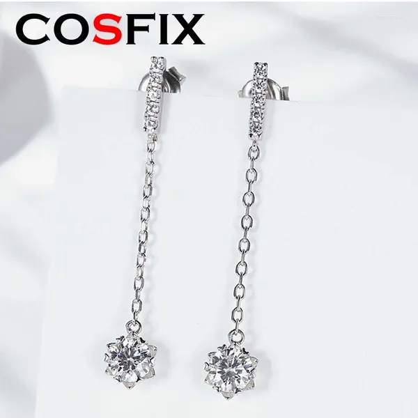 Brincos de garanhão cosfix jewerly d color neve 0.5 quilat moissanite diamante feminino lúcios de tassel de luxo para atacado