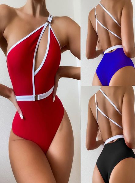 Fashion Women039s Swimsuit Sexy Girl Baming costume da bagno Summer Beach Colore Solid Royal Blue Women Off One Piece Bik7601058