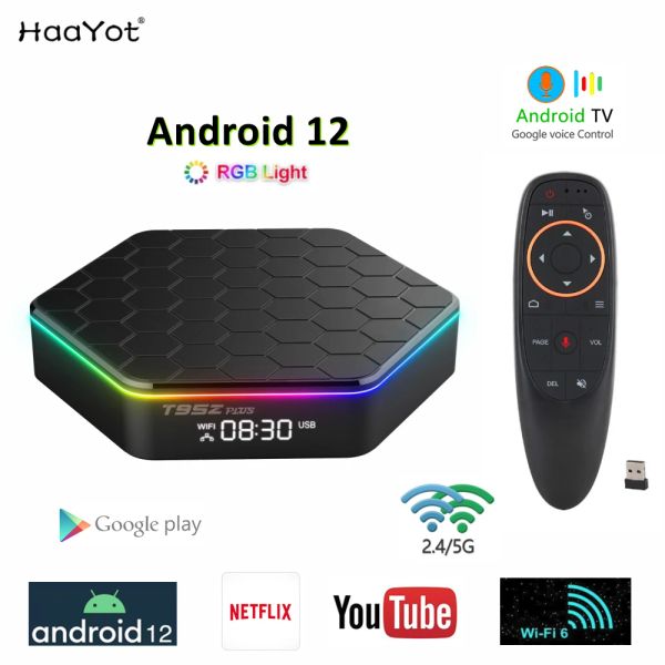 Kutu 2022 Android 12 TV Kutusu WiFi6 1080P H.265 4K 60 FPS 4G 32G Akıllı 6K Set Üst Kutu IPTV 3D Medya Oyuncusu