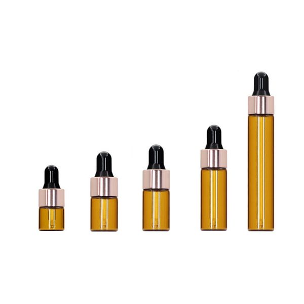 1ml 2 ml Bernsteinglas fallen lassen Flaschen 5ml 3 ml ätherische Ölprobe Fläschchen 10 ml Tropfenflaschen Braun kleine Glasfläschchen für Flüssigkeit mit Tropfen