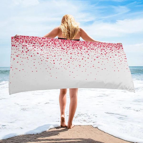 Handtuch Valentinstag Liebe 31x51inch Strand Schnelltrocknen absorbierende Sandkontrolle Schwimmen und andere wesentliche Produkte