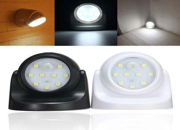 Sensor de iluminação ativado por movimento sem fio 9 LED Bateria de lâmpada de parede da varanda externa de varanda 360 Night Light DC45V3414952