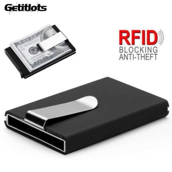 Money Clips Tasarımcı Metal Kart İş Kredi Kimliği Kartı Sahibi Yeni RFID Kartları Otomatik Pop-Up Para Klip Kart Kılıfı Erkek 240408