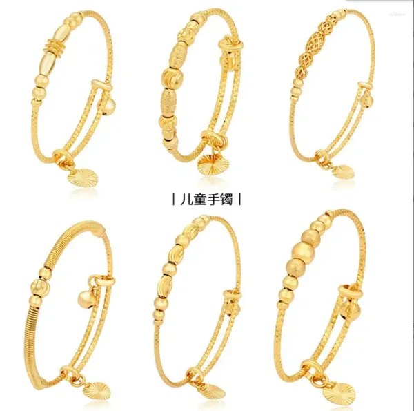 Bangle 1pc Gold Puff Bangles для корректируемого браслета из кубического шарма с кубическим бисером F1835