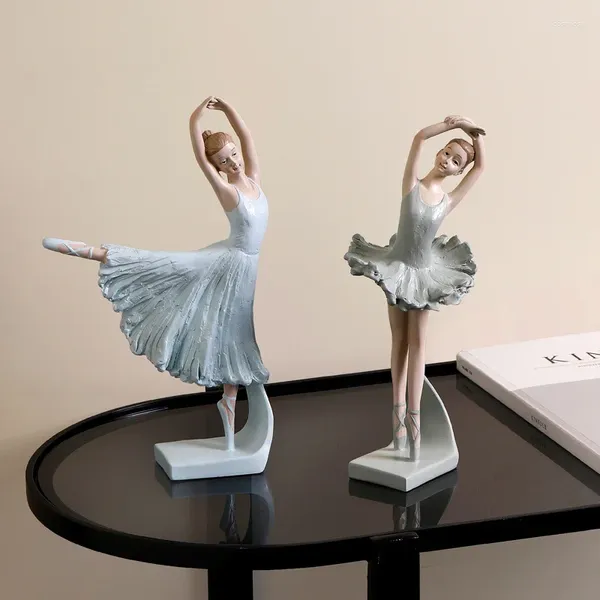 Bigs Creative Nordic Ballet Dancer Ornaments Girl Art Room Living Living Desktop Home Decorações suaves Presente