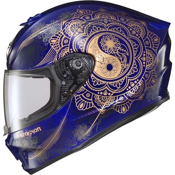 Capacete de motocicleta de rosto completo de Scorpionexo R420 com bolso do alto -falante Bluetooth - DOT e Snell aprovados para pilotos para adultos - Proteção de Policarbonato Street