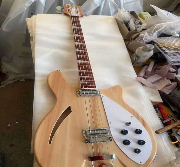 Custom 4 String Bass 1966 4005 MAPLEGLO CREM CREM ELECTRIC Bass guitarra semi -oco corporal vintage YOOLILY6407797