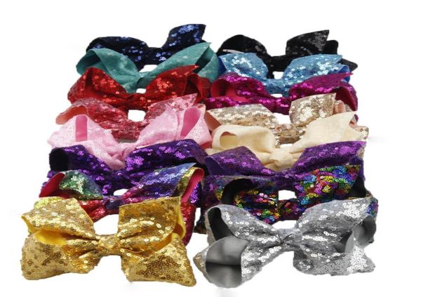 Capelli da 6 pollici di pailleli arcobaleno bling bling bling clip baby ragazza arcobaleno ie jojo bows 16 style6191457